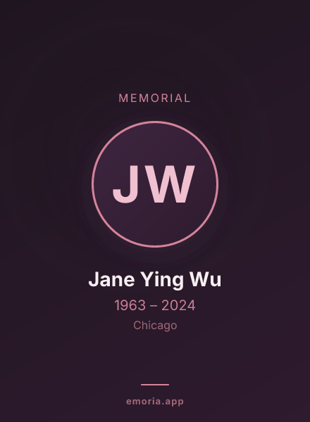 Memorial portrait of Jane Ying Wu