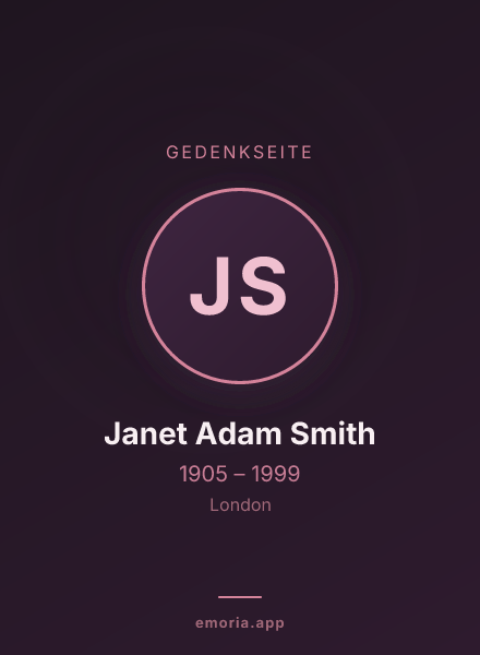 Gedenkportrait von Janet Adam Smith