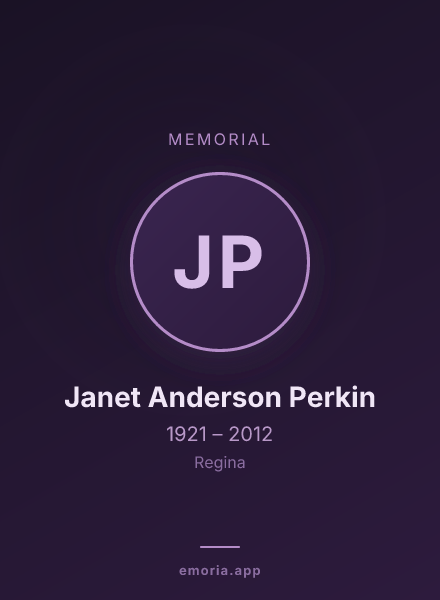 Memorial portrait of Janet Anderson Perkin