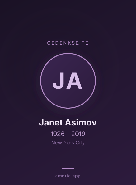 Gedenkportrait von Janet Asimov