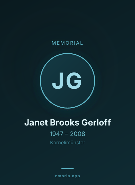 Memorial portrait of Janet Brooks Gerloff