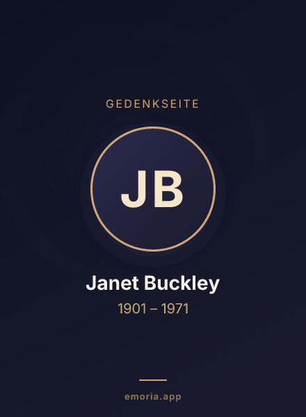 Gedenkportrait von Janet Buckley