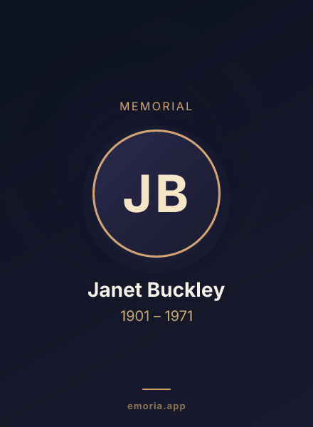 Memorial portrait of Janet Buckley