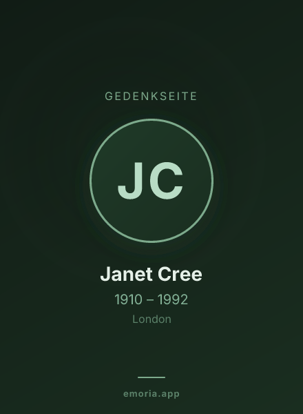 Gedenkportrait von Janet Cree