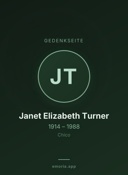 Gedenkportrait von Janet Elizabeth Turner
