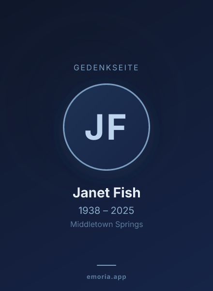Gedenkportrait von Janet Fish