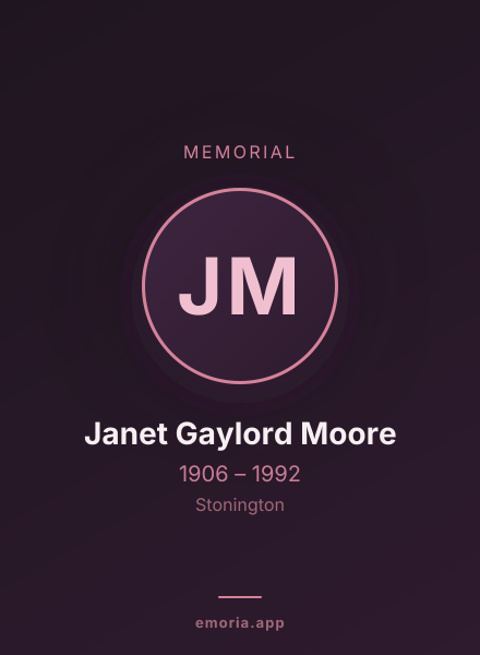 Memorial portrait of Janet Gaylord Moore