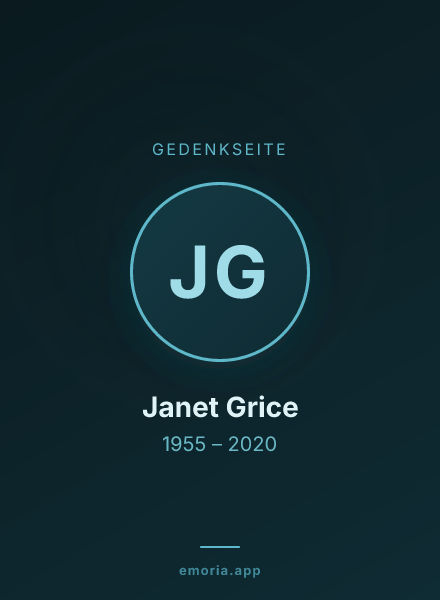 Gedenkportrait von Janet Grice