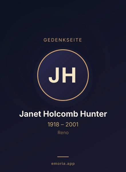 Gedenkportrait von Janet Holcomb Hunter
