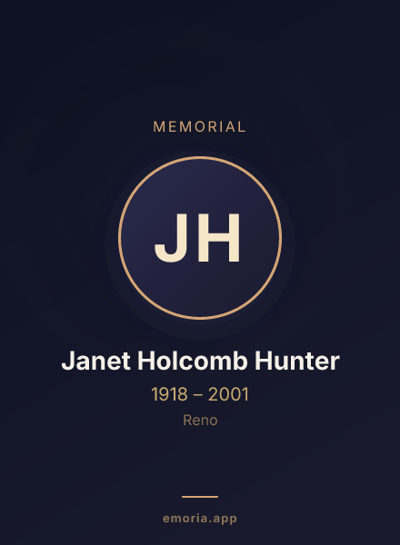 Memorial portrait of Janet Holcomb Hunter