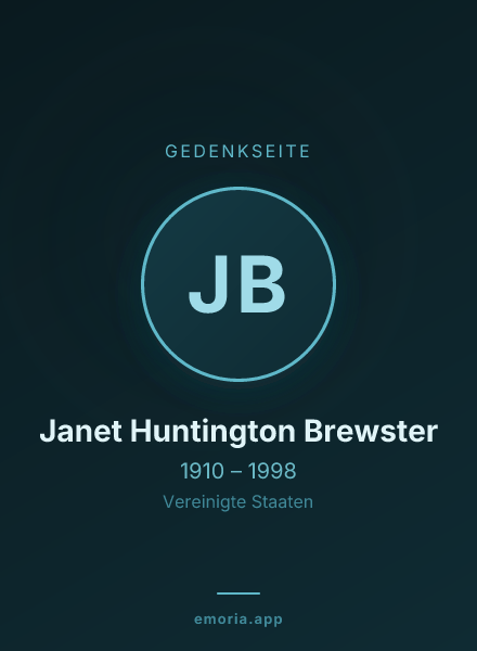 Gedenkportrait von Janet Huntington Brewster