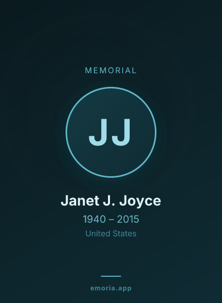 Memorial portrait of Janet J. Joyce