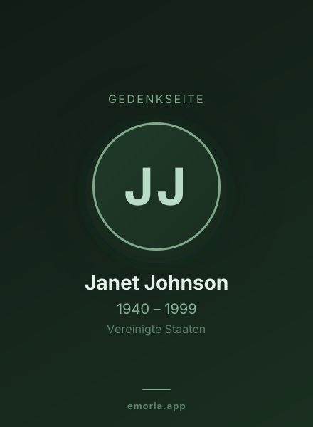 Gedenkportrait von Janet Johnson