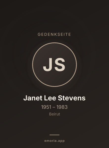 Gedenkportrait von Janet Lee Stevens