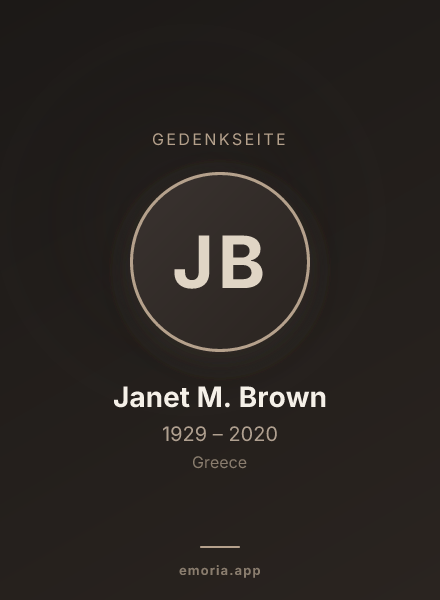 Gedenkportrait von Janet M. Brown