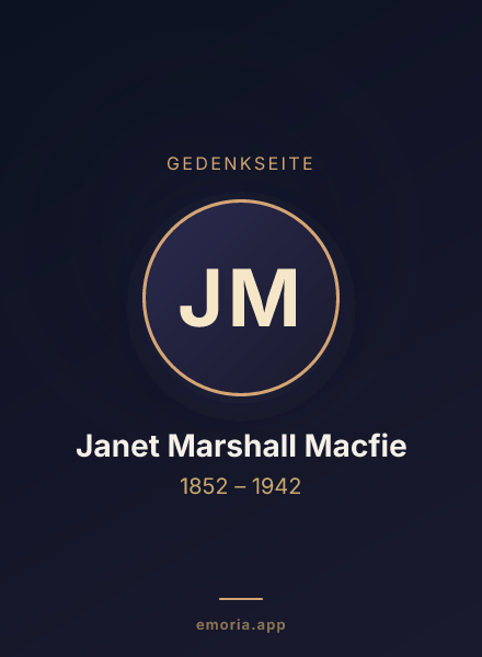 Gedenkportrait von Janet Marshall Macfie