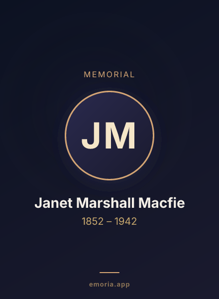 Memorial portrait of Janet Marshall Macfie