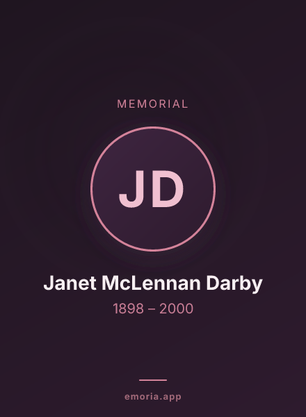 Memorial portrait of Janet McLennan Darby