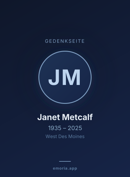 Gedenkportrait von Janet Metcalf