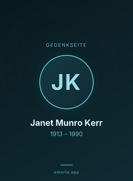 Gedenkportrait von Janet Munro Kerr