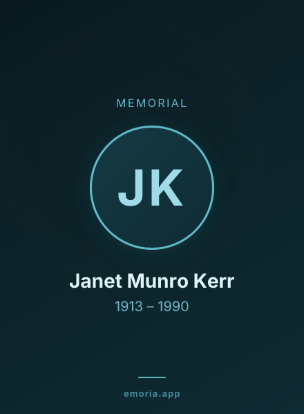 Memorial portrait of Janet Munro Kerr