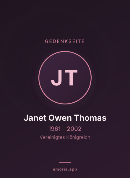 Gedenkportrait von Janet Owen Thomas