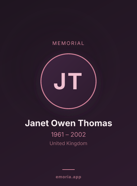 Memorial portrait of Janet Owen Thomas