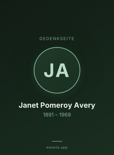 Gedenkportrait von Janet Pomeroy Avery