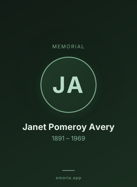 Memorial portrait of Janet Pomeroy Avery