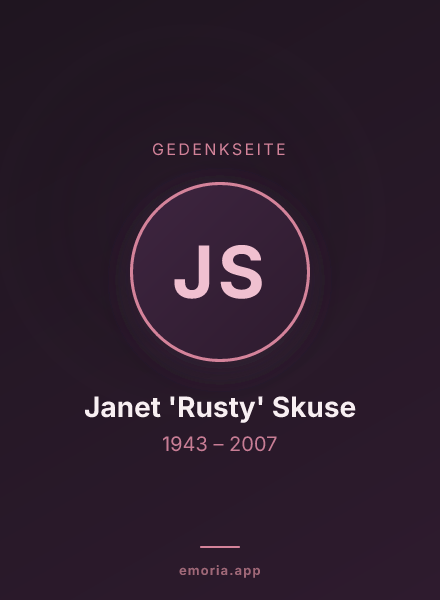 Gedenkportrait von Janet 'Rusty' Skuse