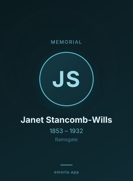 Memorial portrait of Janet Stancomb-Wills