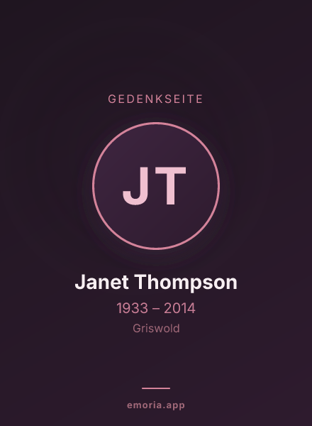 Gedenkportrait von Janet Thompson