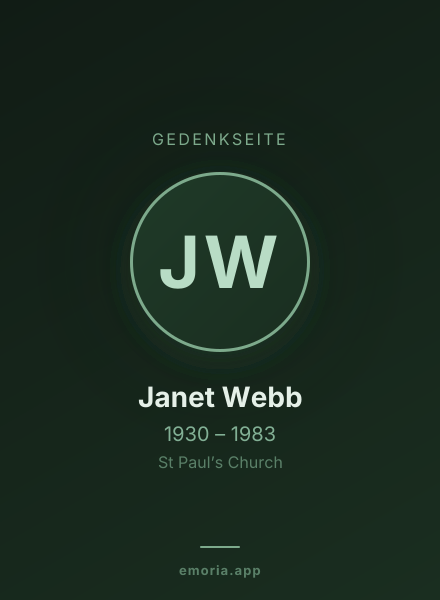 Gedenkportrait von Janet Webb