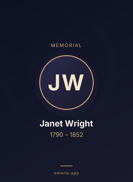 Memorial portrait of Janet Wright