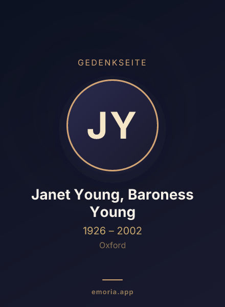 Gedenkportrait von Janet Young, Baroness Young