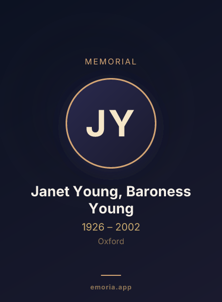 Memorial portrait of Janet Young, Baroness Young