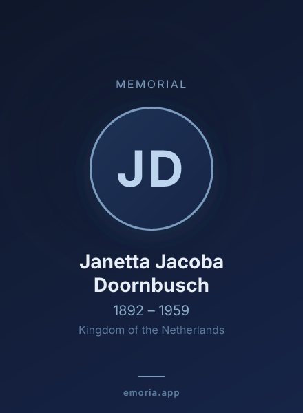 Memorial portrait of Janetta Jacoba Doornbusch