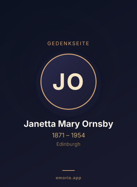 Gedenkportrait von Janetta Mary Ornsby