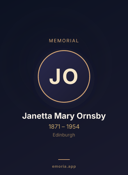Memorial portrait of Janetta Mary Ornsby