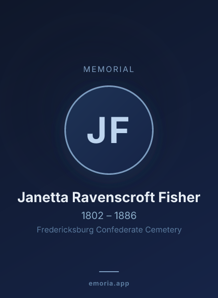 Memorial portrait of Janetta Ravenscroft Fisher