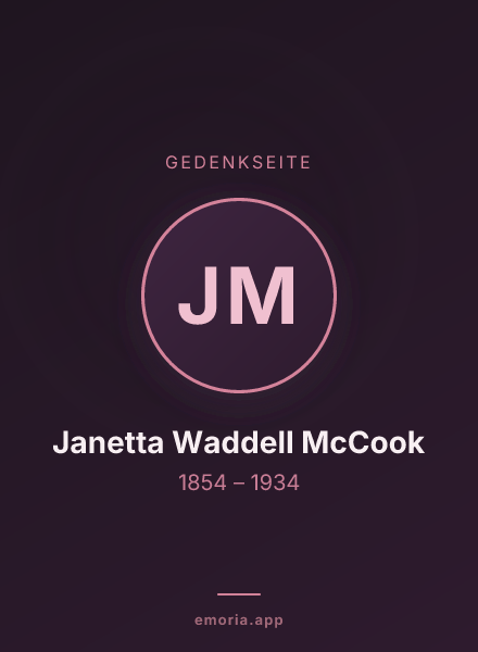 Gedenkportrait von Janetta Waddell McCook