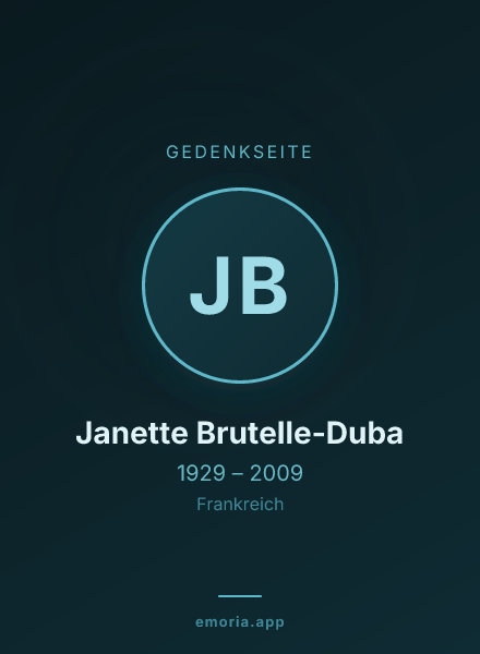 Gedenkportrait von Janette Brutelle-Duba