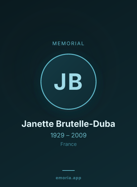 Memorial portrait of Janette Brutelle-Duba