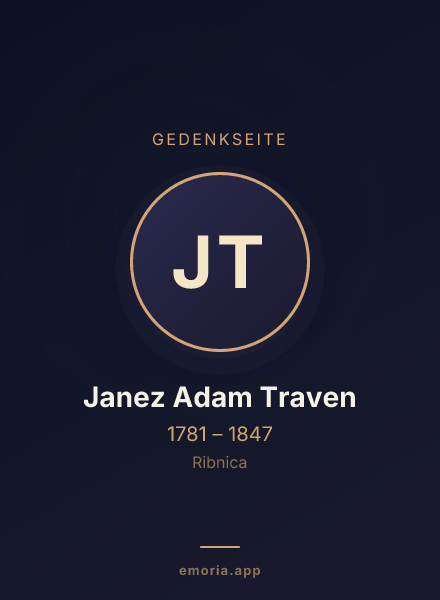 Gedenkportrait von Janez Adam Traven