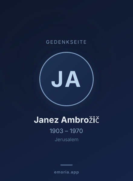 Gedenkportrait von Janez Ambrožič