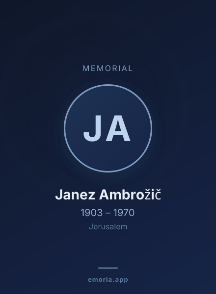 Memorial portrait of Janez Ambrožič