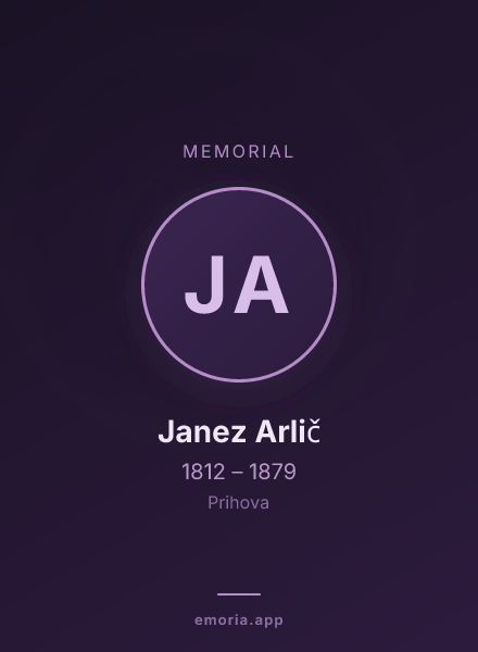 Memorial portrait of Janez Arlič