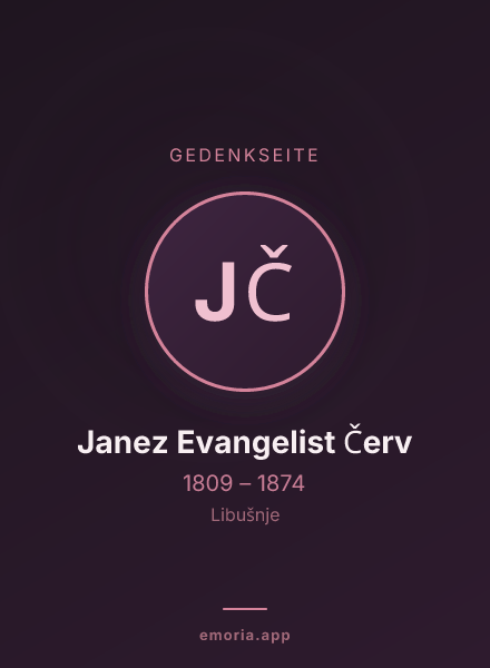 Gedenkportrait von Janez Evangelist Červ