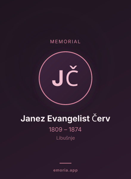 Memorial portrait of Janez Evangelist Červ