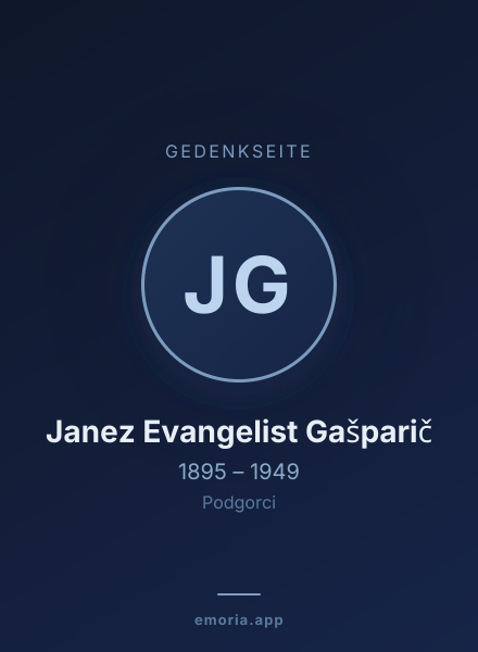 Gedenkportrait von Janez Evangelist Gašparič